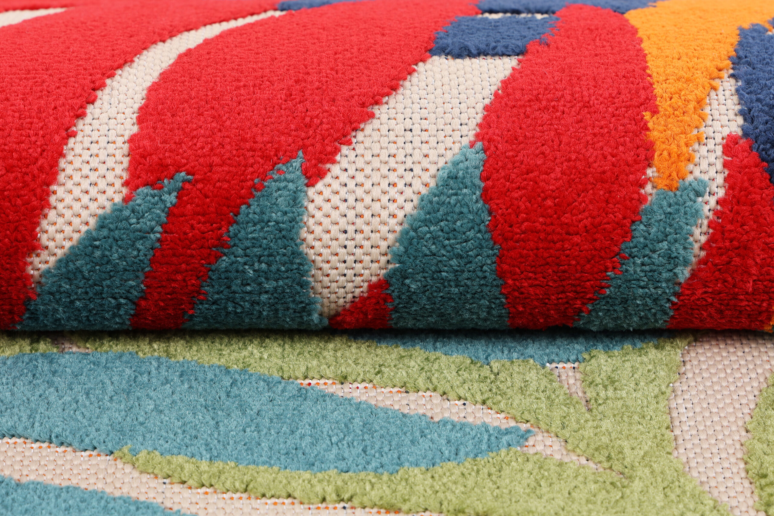 Teppich Outdoor Patio Mehrfarbig Tropen