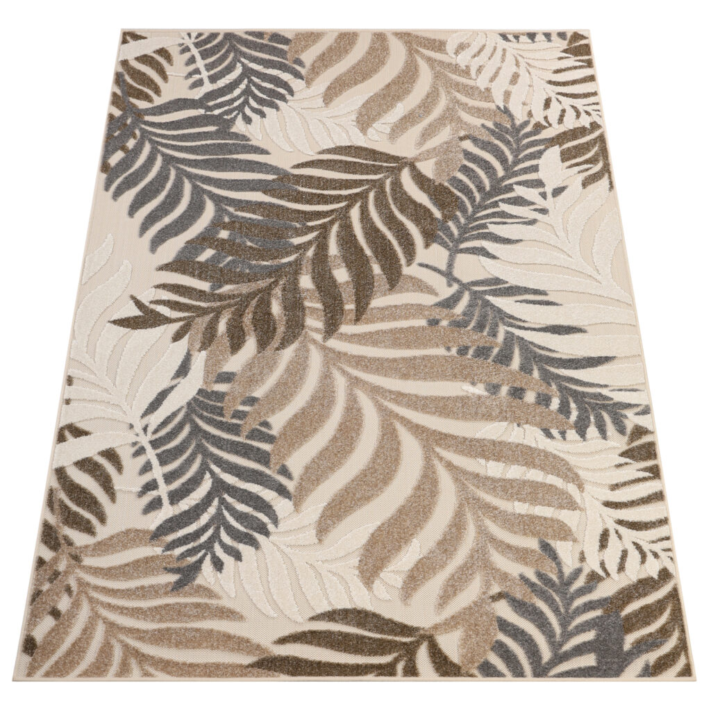 Teppich Outdoor Patio Beige Blätter