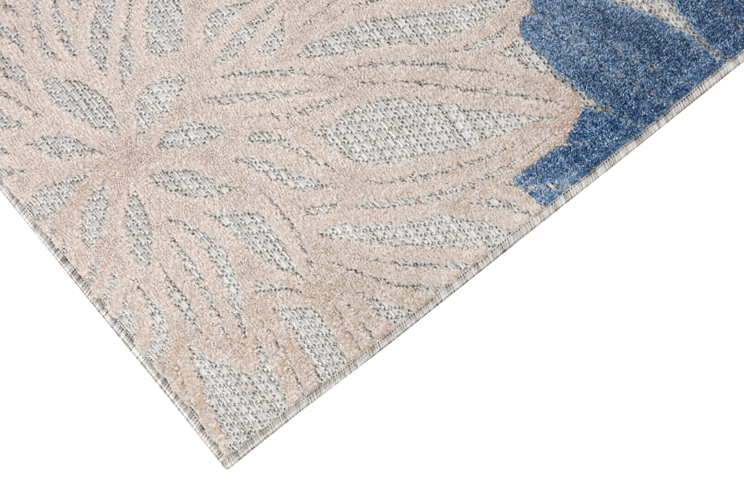 Teppich Outdoor Patio Grau Blau Blumen