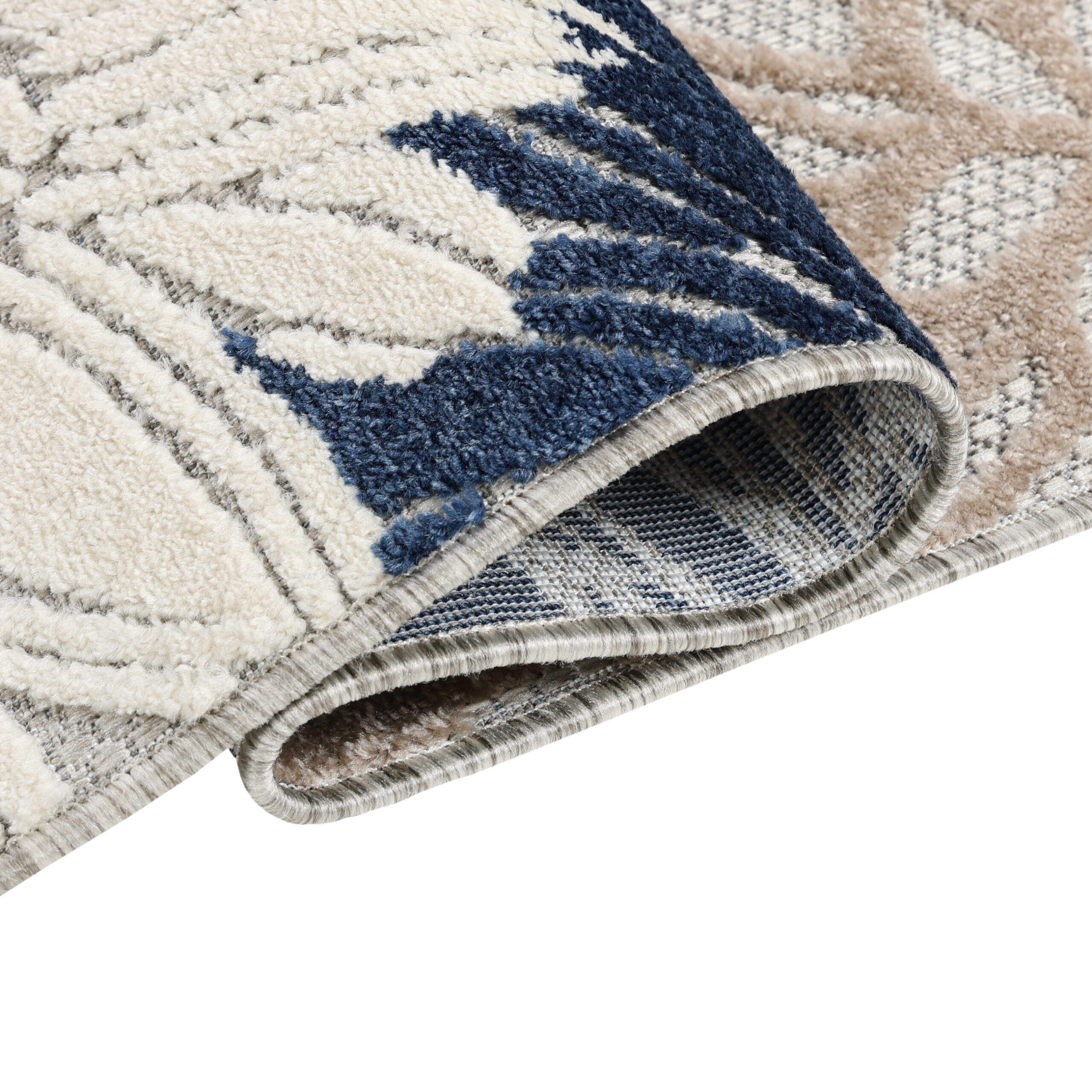 Teppich Outdoor Patio Grau Blau Blumen