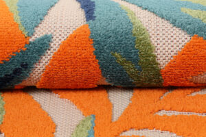 Teppich Outdoor Patio Mehrfarbig Motiv Blätter