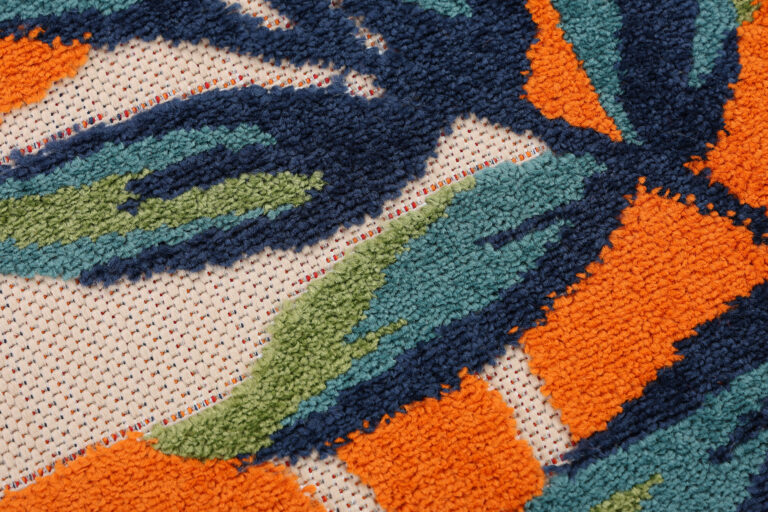 Teppich Outdoor Patio Mehrfarbig Motiv Blätter