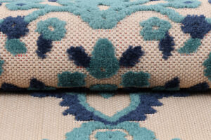 Teppich Outdoor Patio Blau Rosette