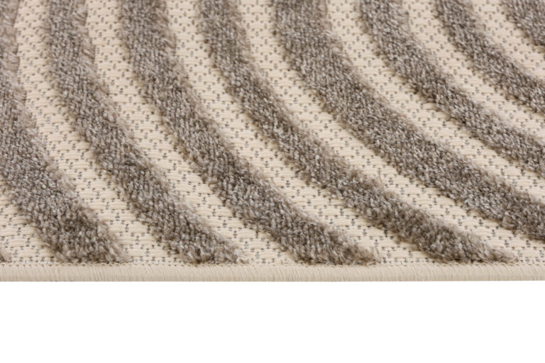 Teppich Outdoor Patio Beige Creme Linien