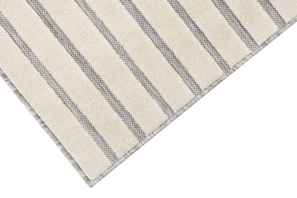 Teppich Outdoor Patio Creme Geometrisch Linien