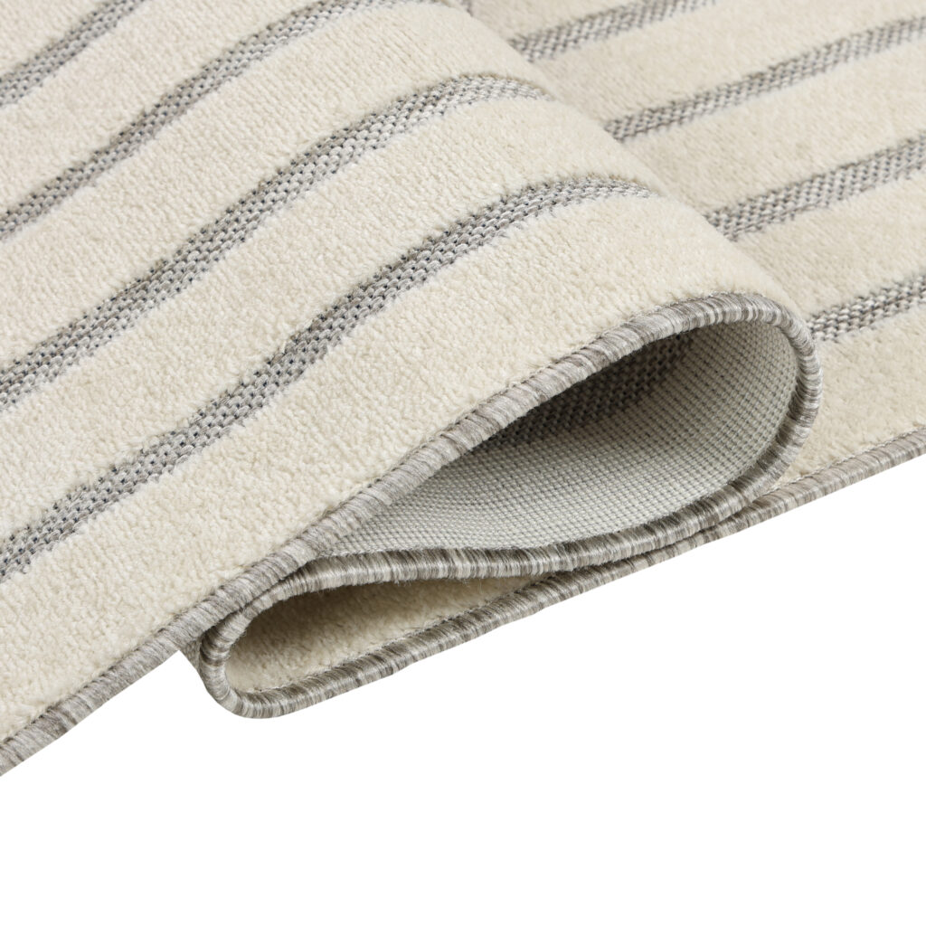 Teppich Outdoor Patio Creme Geometrisch Linien