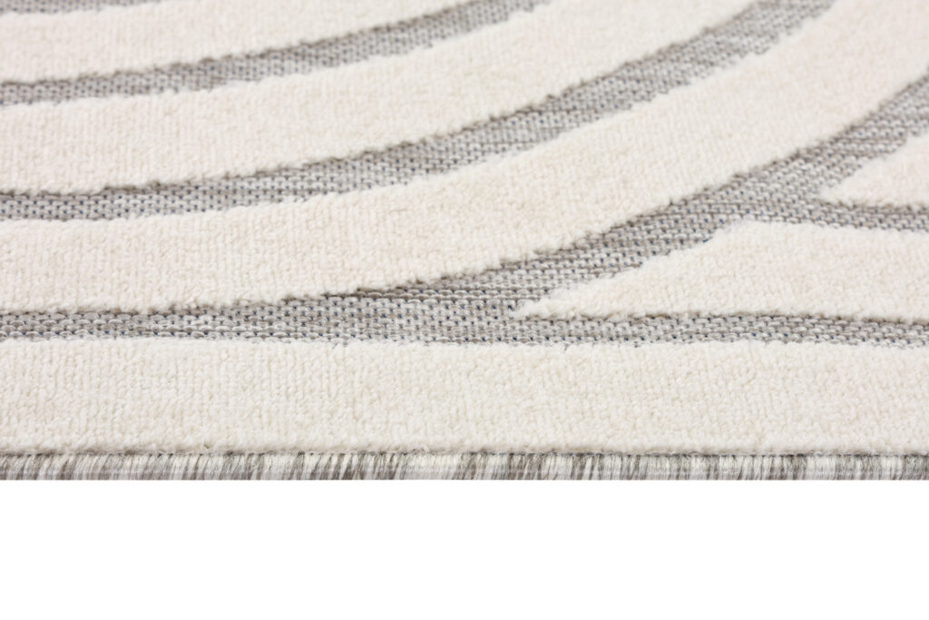 Teppich Outdoor Patio Creme Geometrisch Linien