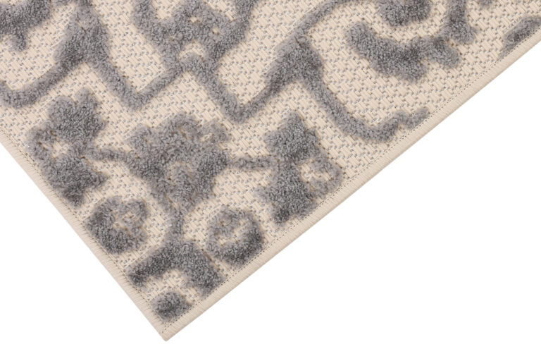 Teppich Outdoor Patio Creme Grau Ornamente