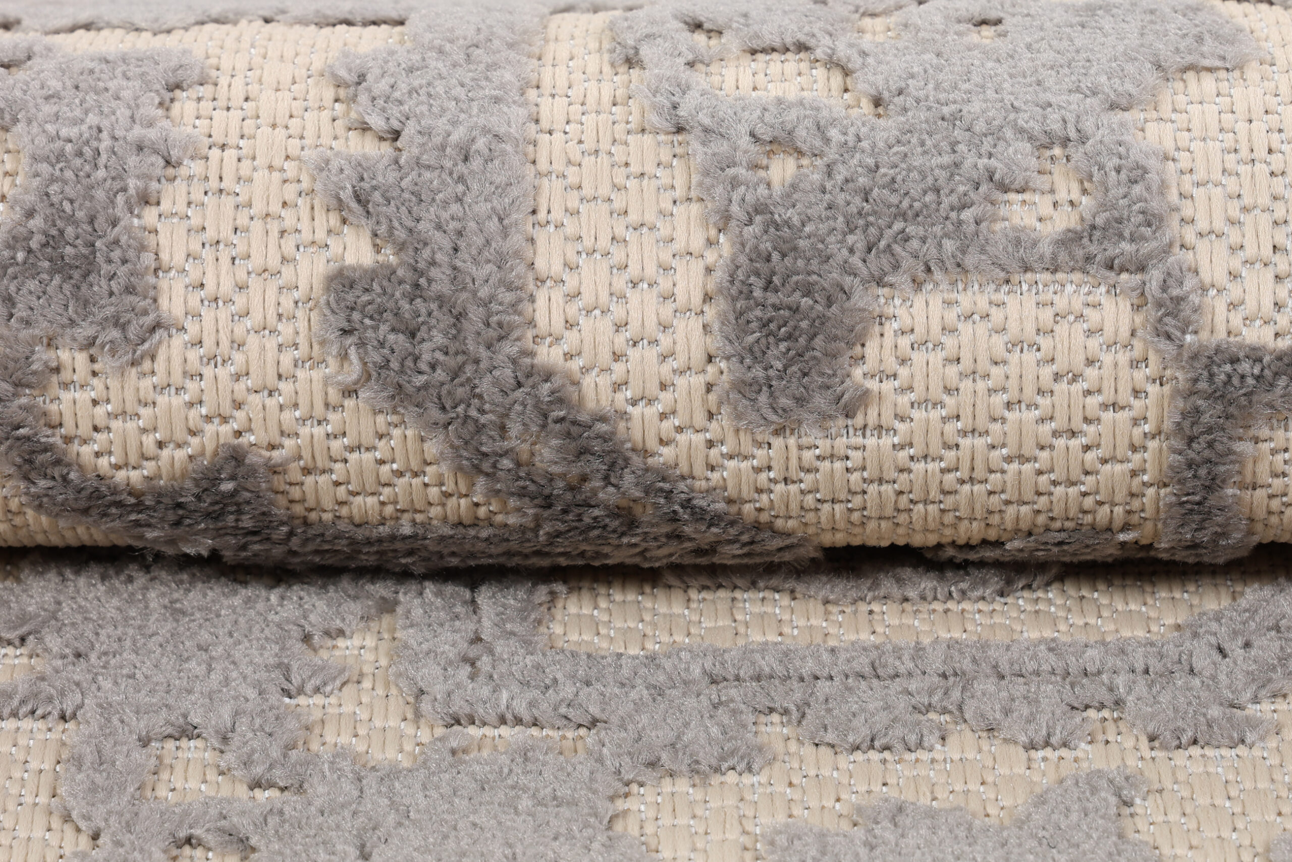 Teppich Outdoor Patio Creme Grau Ornamente