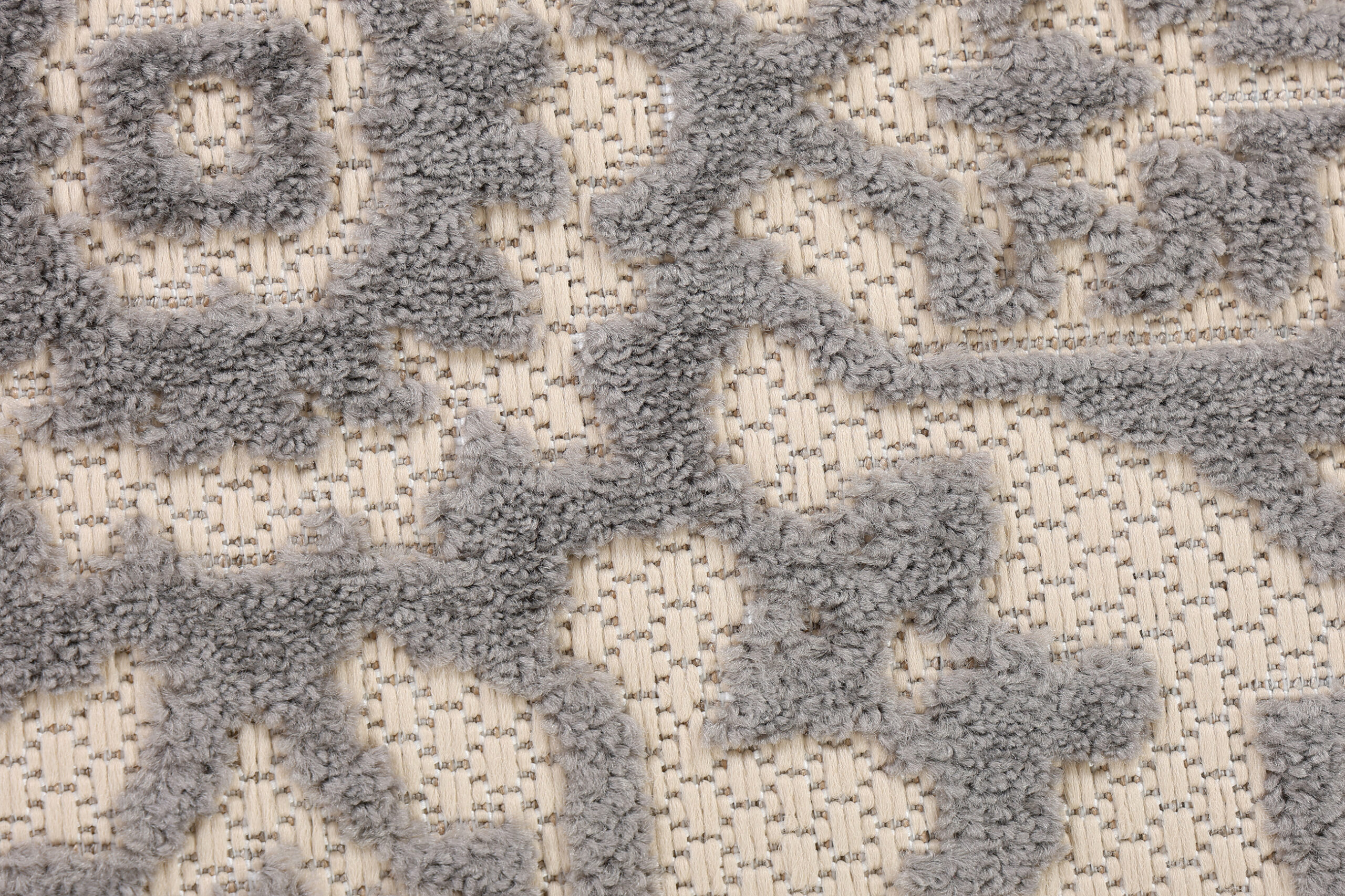 Teppich Outdoor Patio Creme Grau Ornamente
