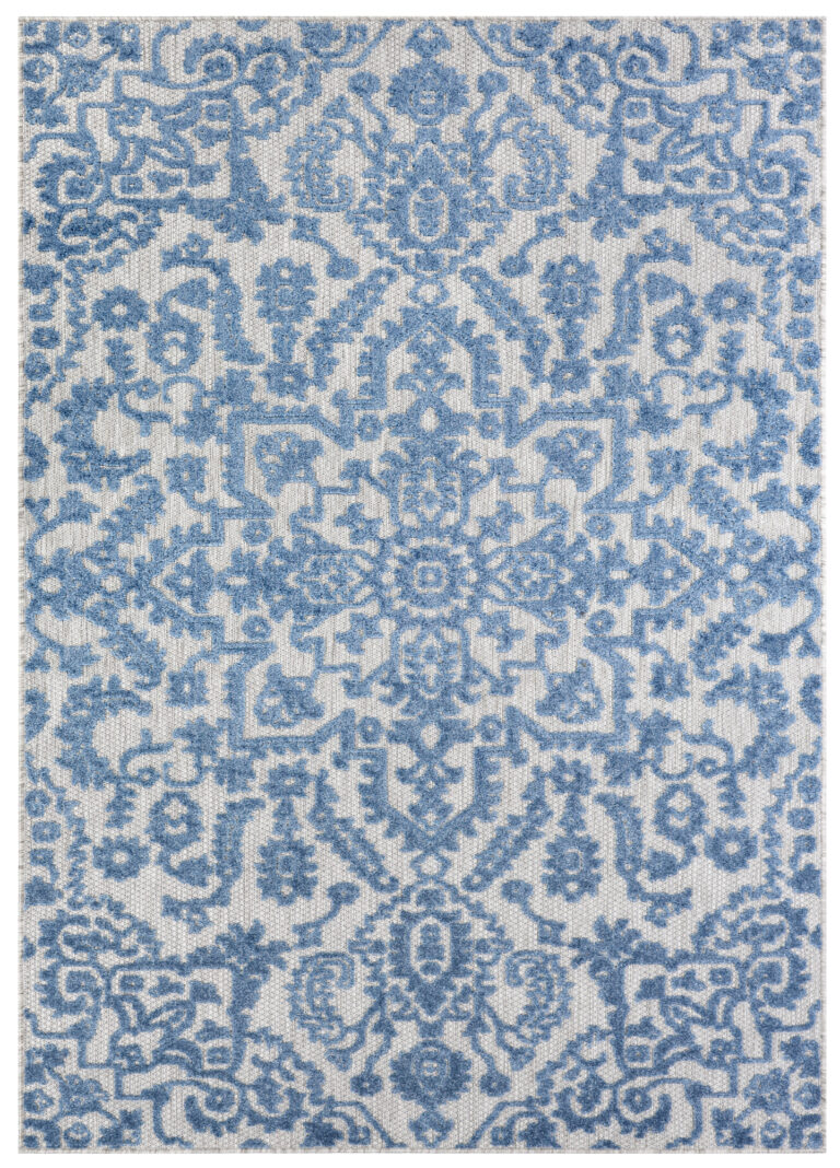 Teppich Outdoor Patio Blau Ornamente