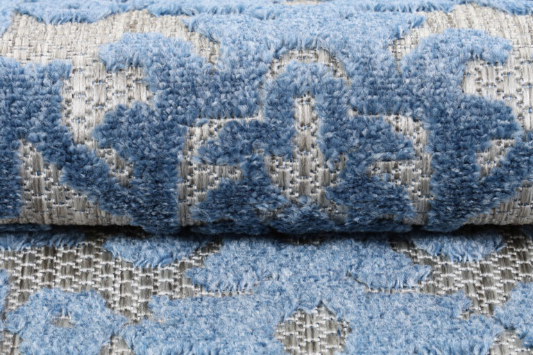 Teppich Outdoor Patio Blau Ornamente