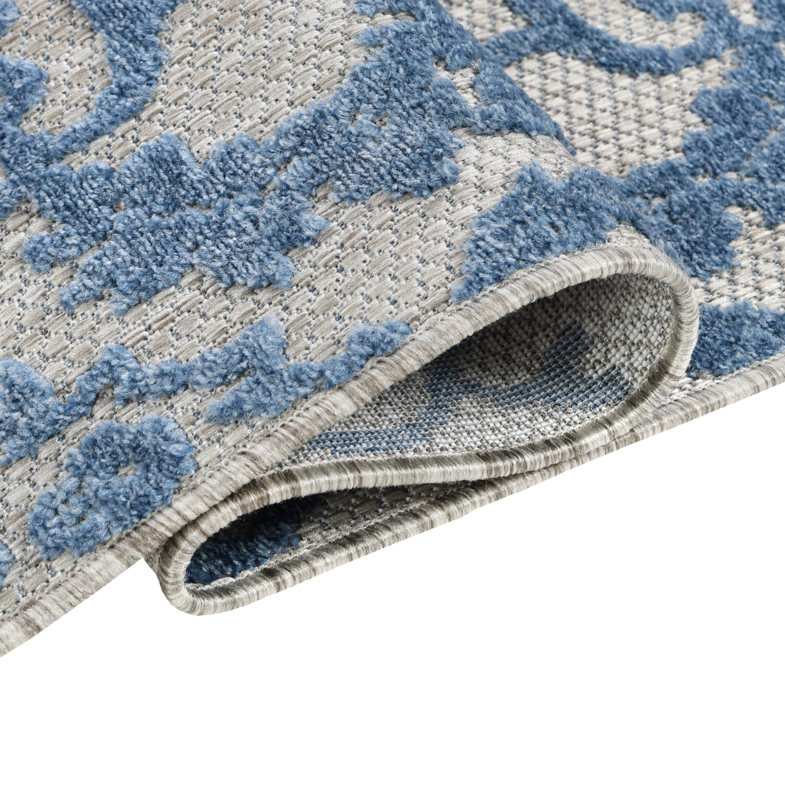Teppich Outdoor Patio Blau Ornamente