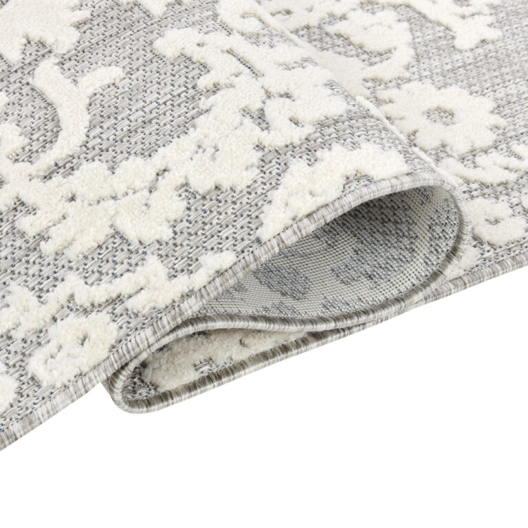 Teppich Outdoor Patio Grau Creme Ornamente