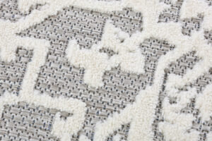 Teppich Outdoor Patio Grau Creme Ornamente