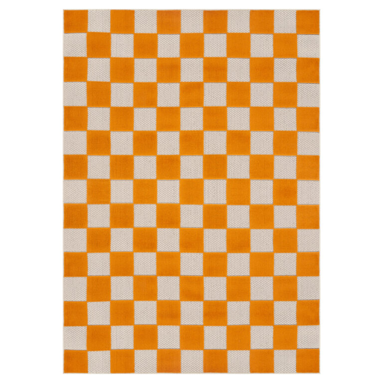 Outdoor Teppich Checker Creme Orange