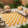 Outdoor Teppich Checker Creme Orange