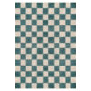 Outdoor Teppich Checker Creme Türkis