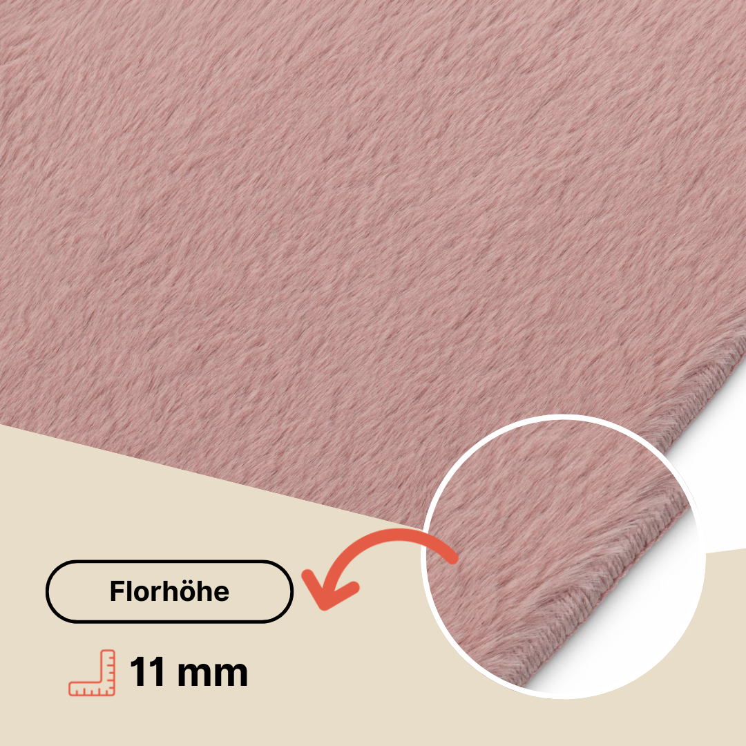 Teppich Lumi Quadratisch Rosa Rutschfest