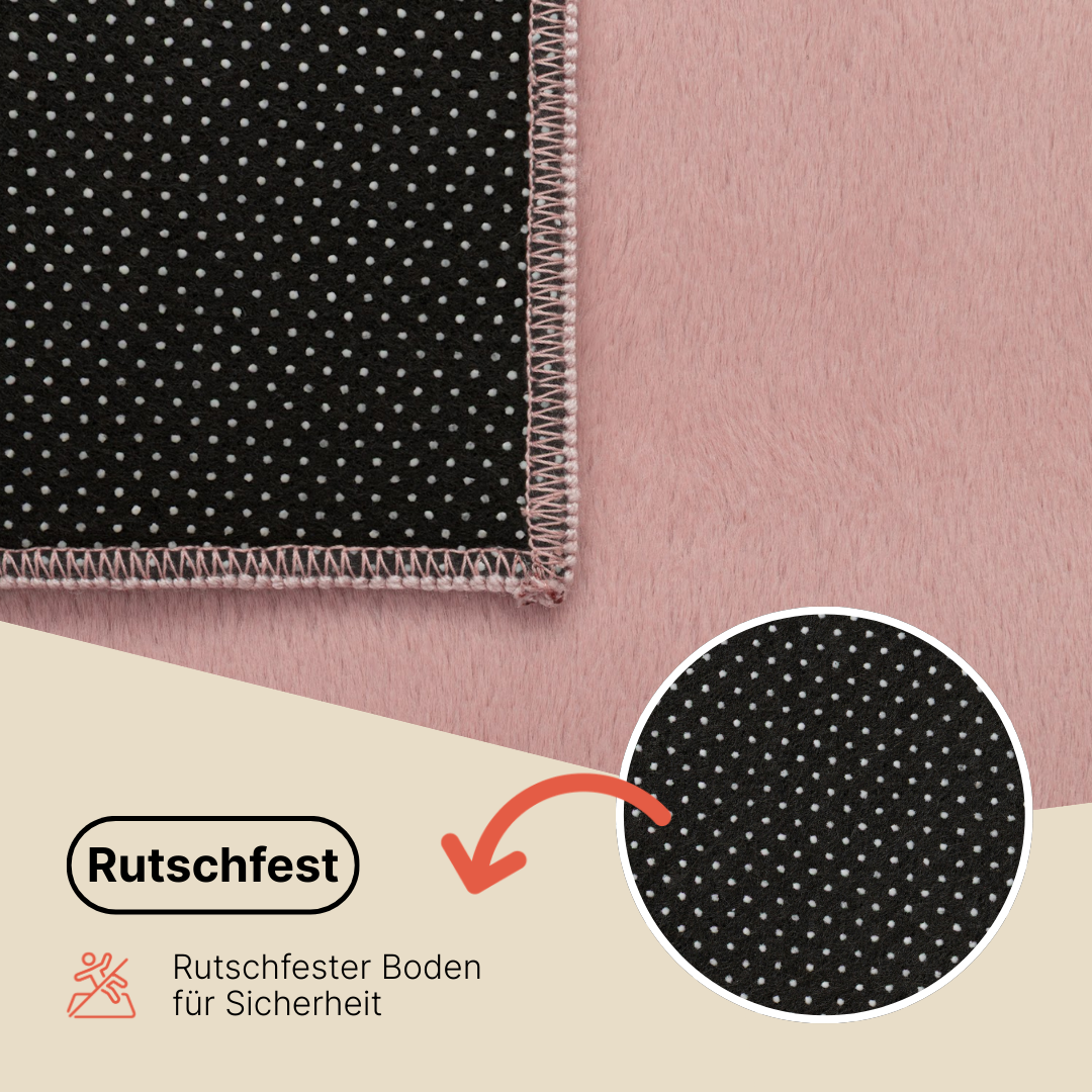 Teppich Lumi Quadratisch Dunkelgrau Rutschfest