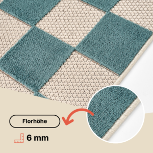 Outdoor Teppich Checker Creme Gelb