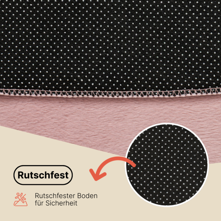 Teppich Lumi Rund Rosa Rutschfest