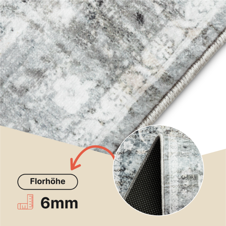 Teppich Venezia Abstraktes Muster Grau Blau Beige Rutschfest