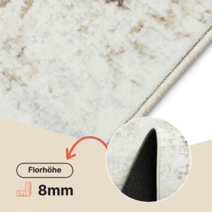Teppich Bari Abstrakt Ethno Beige Rutschfest