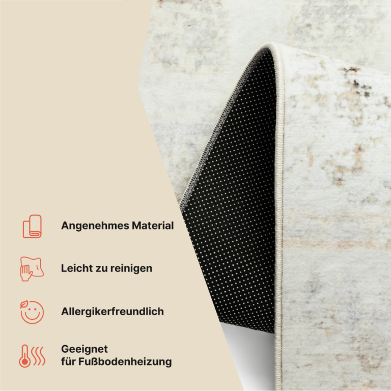 Teppich Bari Abstrakt Ethno Beige Rutschfest