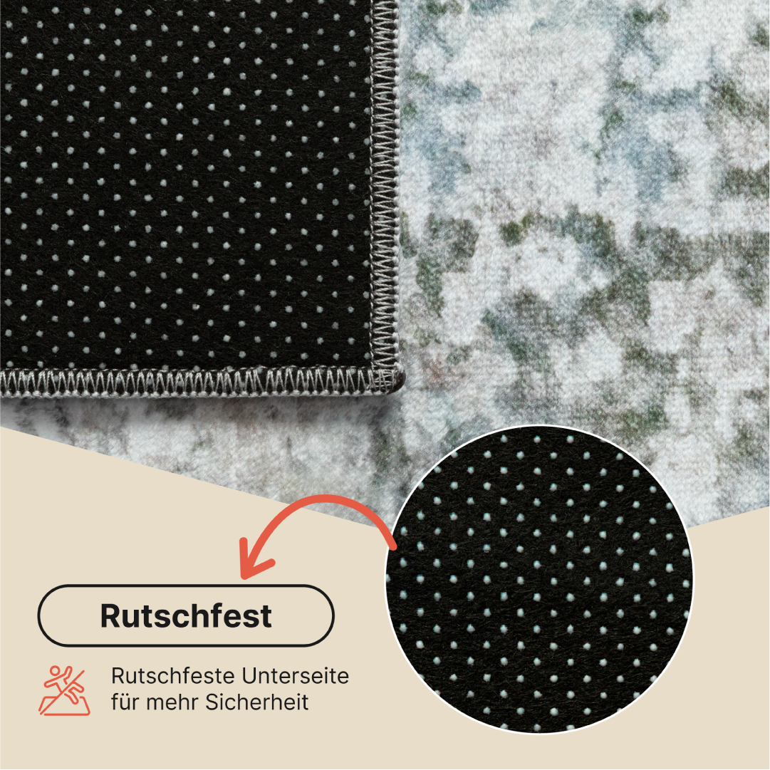 Teppich Venezia Modern Abstrakt Blau Grau Rutschfest