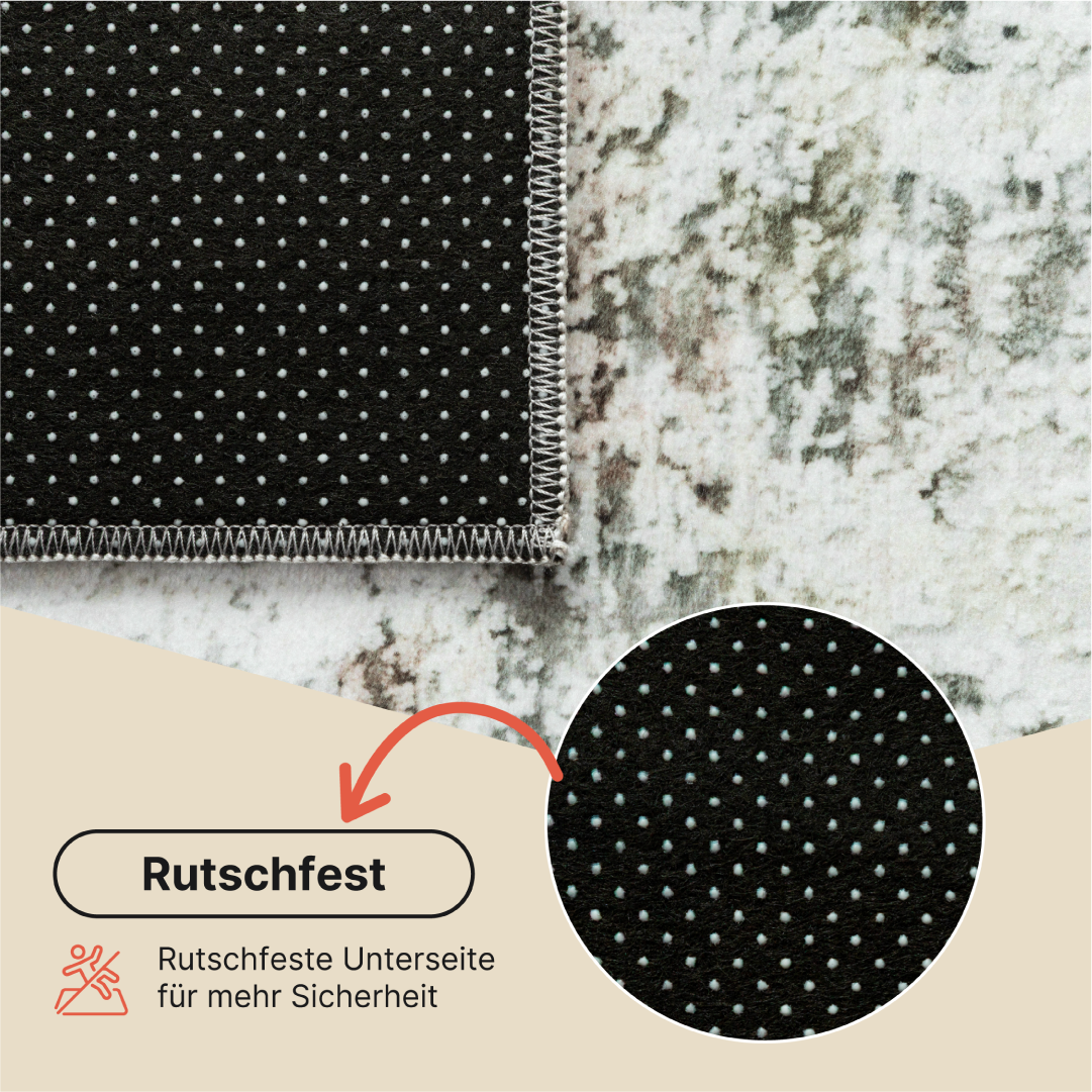 Teppich Venezia Moderno Abstrakt Khaki Rutschfest