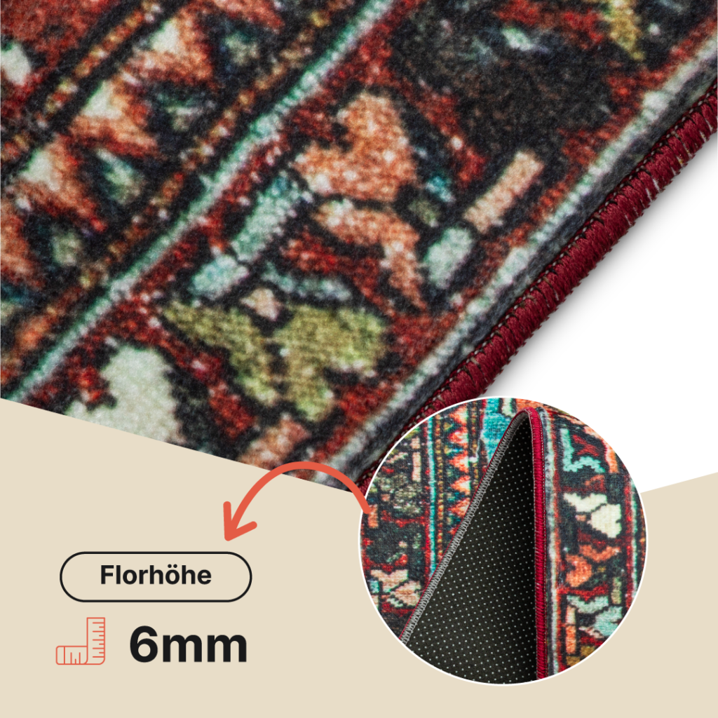 Teppich Ispahan Mehrfarbig Vintage Rutschfest