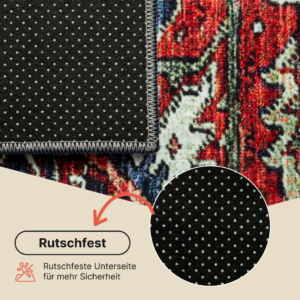 Teppich Ispahan Bordeauxrot Traditionell Rutschfest