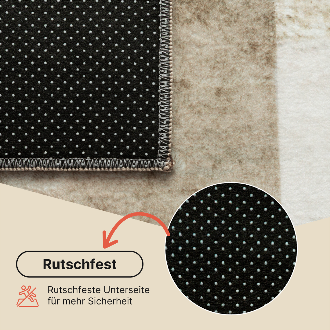 Teppich Venezia Abstrakt Geometrisch Braun Beige Rutschfest
