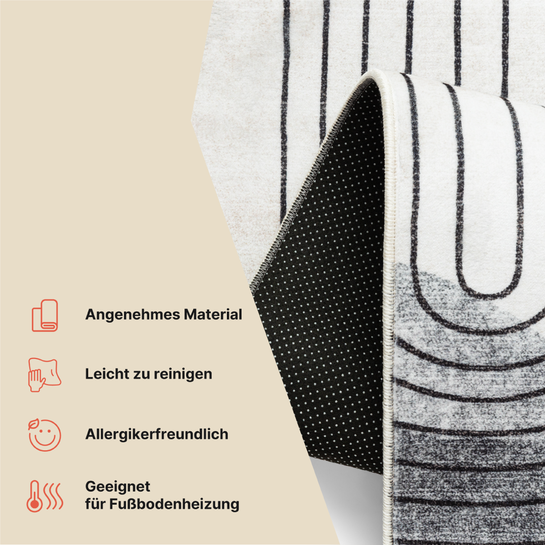 Teppich Venezia Modern Abstrakt Orange Beige Rutschfest