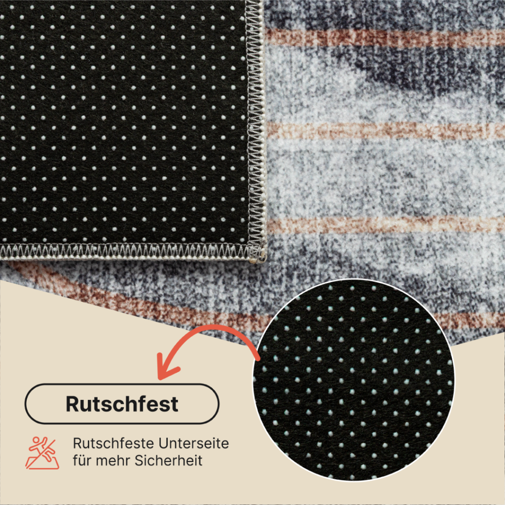 Teppich Venezia Modern Abstrakt Orange Beige Rutschfest