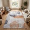 Teppich Venezia Modern Abstrakt Orange Beige Rutschfest