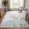 Teppich Venezia Modern Abstrakt Blau Grau Rutschfest