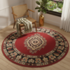 Teppich Atlas Rund Rot Beige Traditionell Rosette