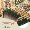 Teppich Atlas Oval Grün Beige Traditionell Medaillon