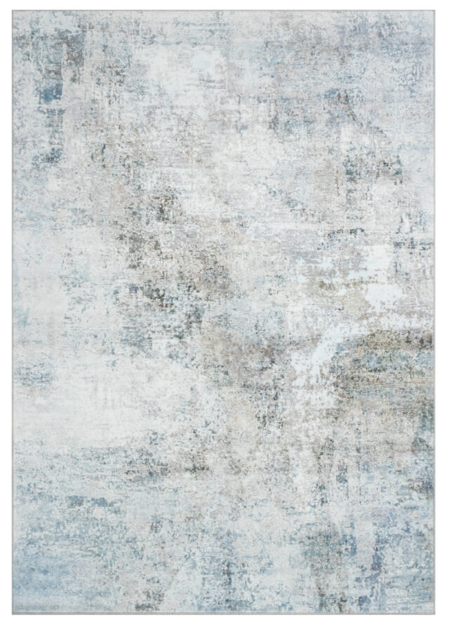 Teppich Bari Abstrakt Blau Creme Rutschfest