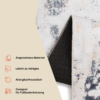 Teppich Ash Weiß Grau Beige Rutschfest
