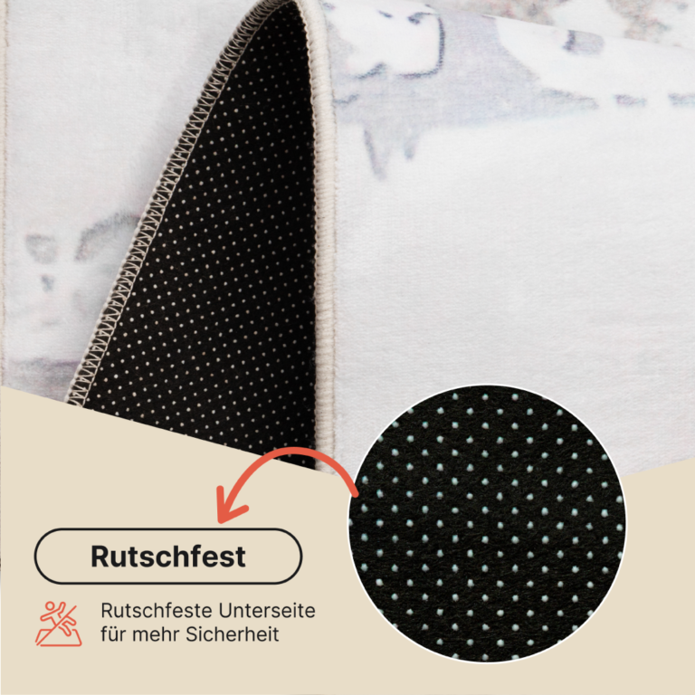 Teppich Ash Beige Creme Rutschfest