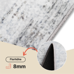Teppich Ash Dunkelgrau Meliert Rutschfest