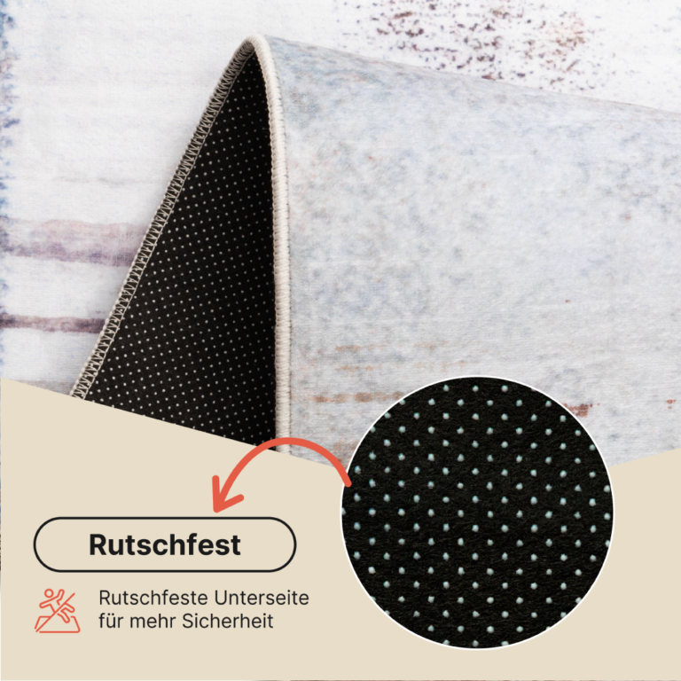 Teppich Ash Mehrfarbig Meliert Rutschfest