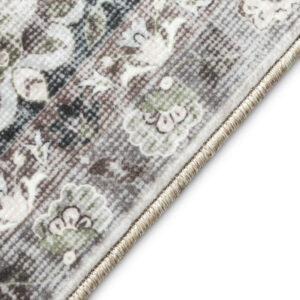 Teppich Ispahan Grau Blumen Rutschfest