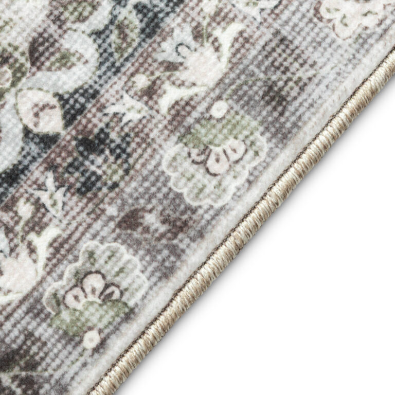 Teppich Ispahan Grau Blumen Rutschfest