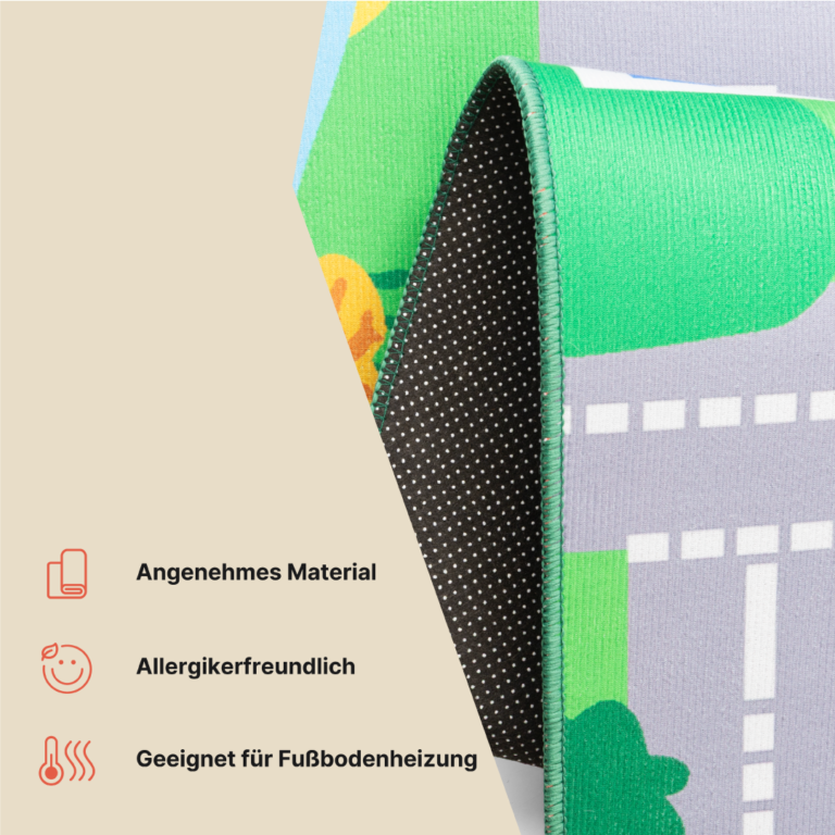 Kinderteppich Joy Grün Stadt Rutschfest
