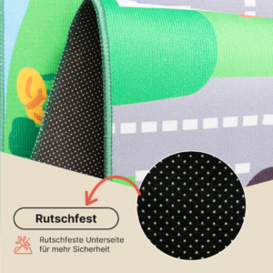 Kinderteppich Joy Grün Stadt Rutschfest