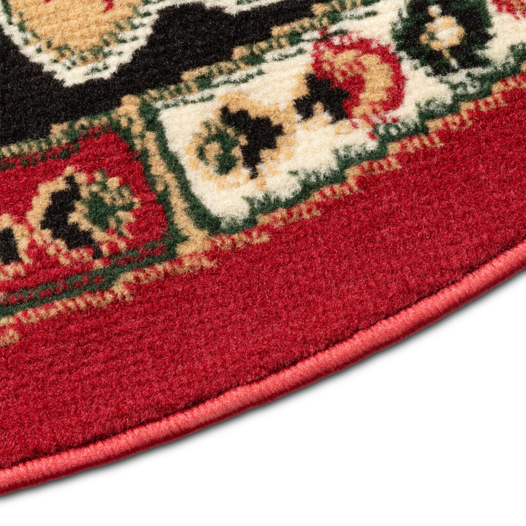 Teppich Atlas Oval Rot Beige Traditionell Rosette
